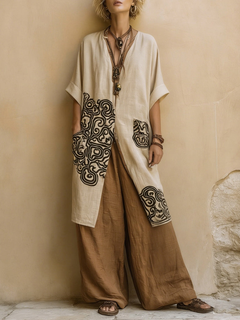 Desirée - Conjunto Bohemio Largo Bordado