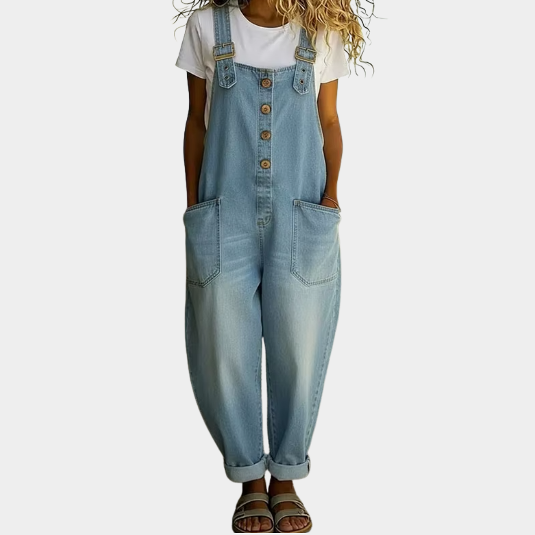 PV08 - Mono de Denim Vintage con Tirantes Regulables