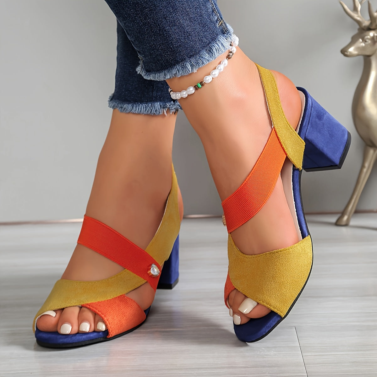 Elena - Tacones Cómodos con Tiras Cruzadas
