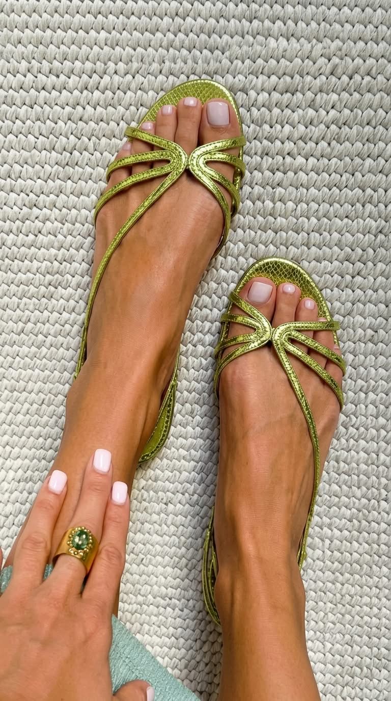 Deila - Sandalias de Tiras Metalizadas