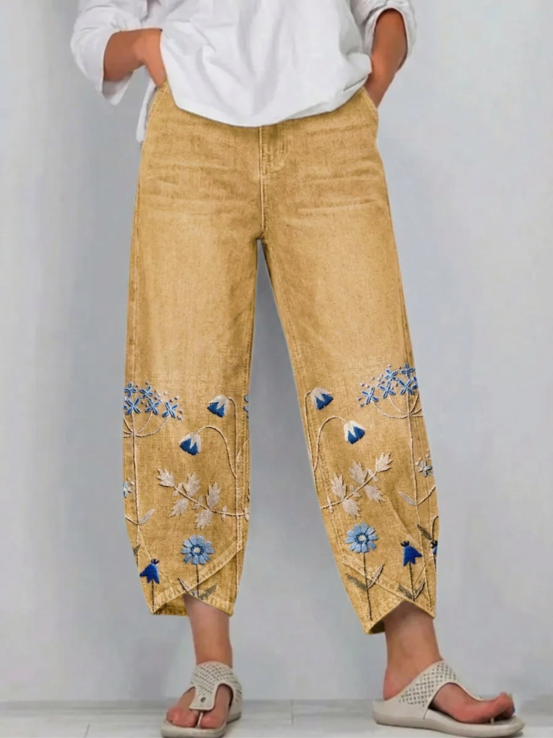 Kaira - Pantalones florales de estilo casual chic