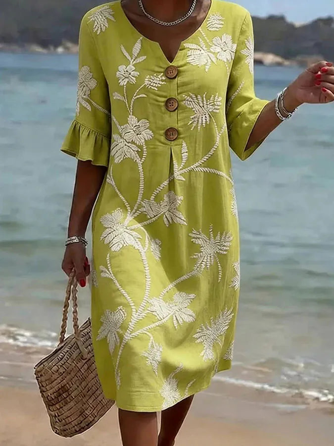 VF11 - Vestido Casual para Mujer con Estampado Floral