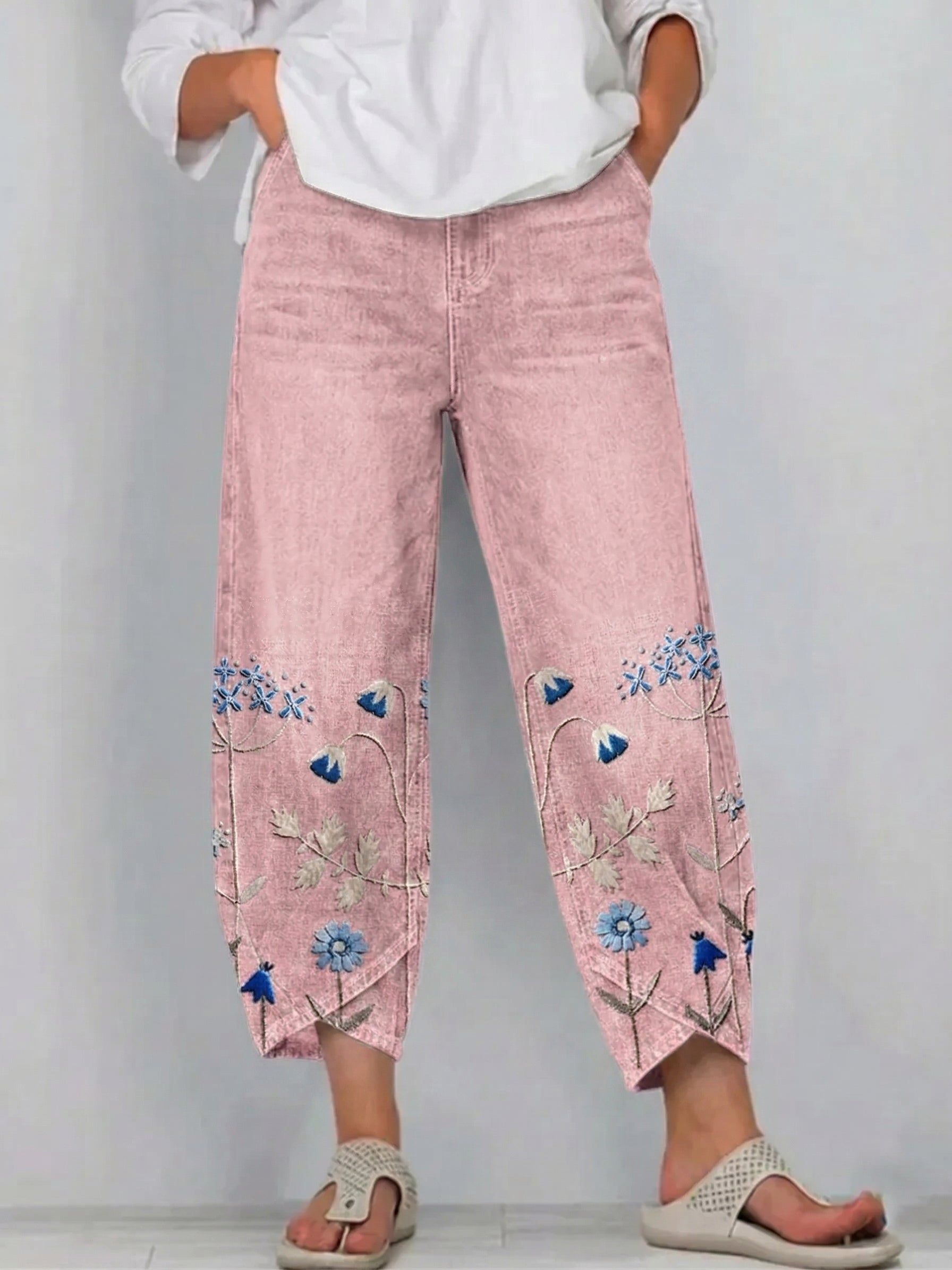 Kaira - Pantalones florales de estilo casual chic