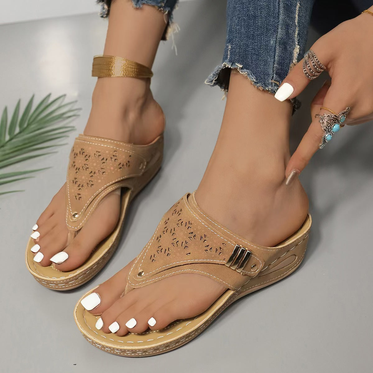 Camila - Sandalias con cuña: comodidad y sujeción