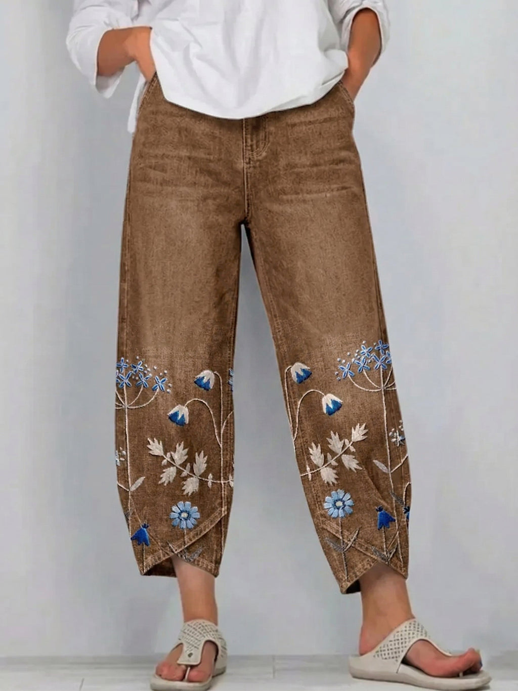 Kaira - Pantalones florales de estilo casual chic