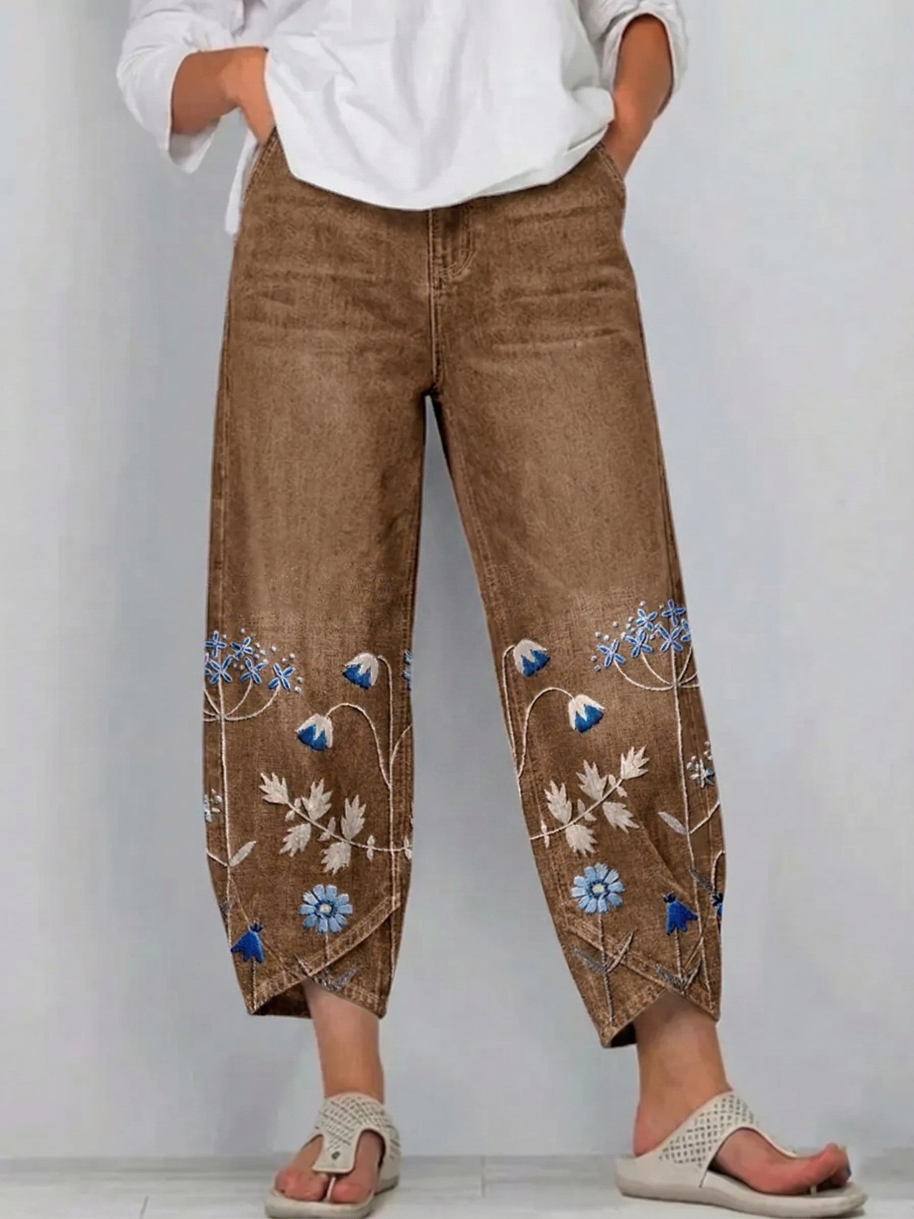Kaira - Pantalones florales de estilo casual chic
