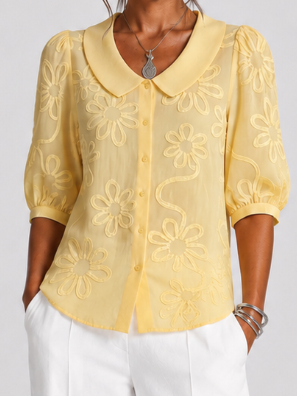 DEITA - BLUSA ELEGANTE CON ESTAMPADO FLORAL