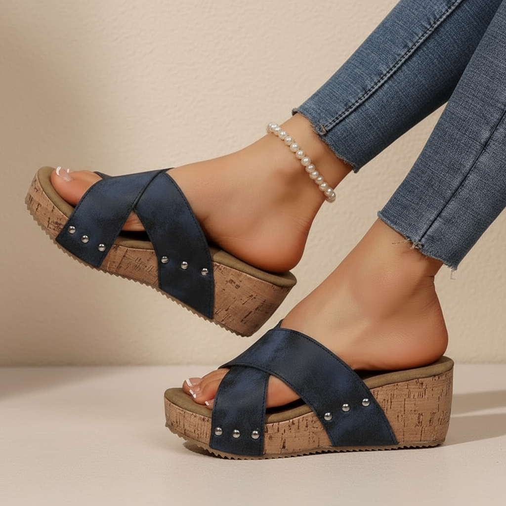 Herminia - Sandalias de Cuña Estilo Boho