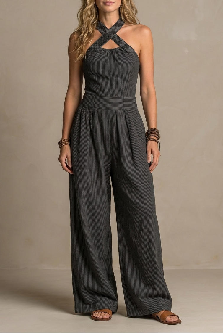 Nuria - Elegante mono con escote cruzado