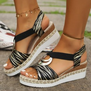 Alana - Sandalias cómodas y ergonómicas con tacón de cuña