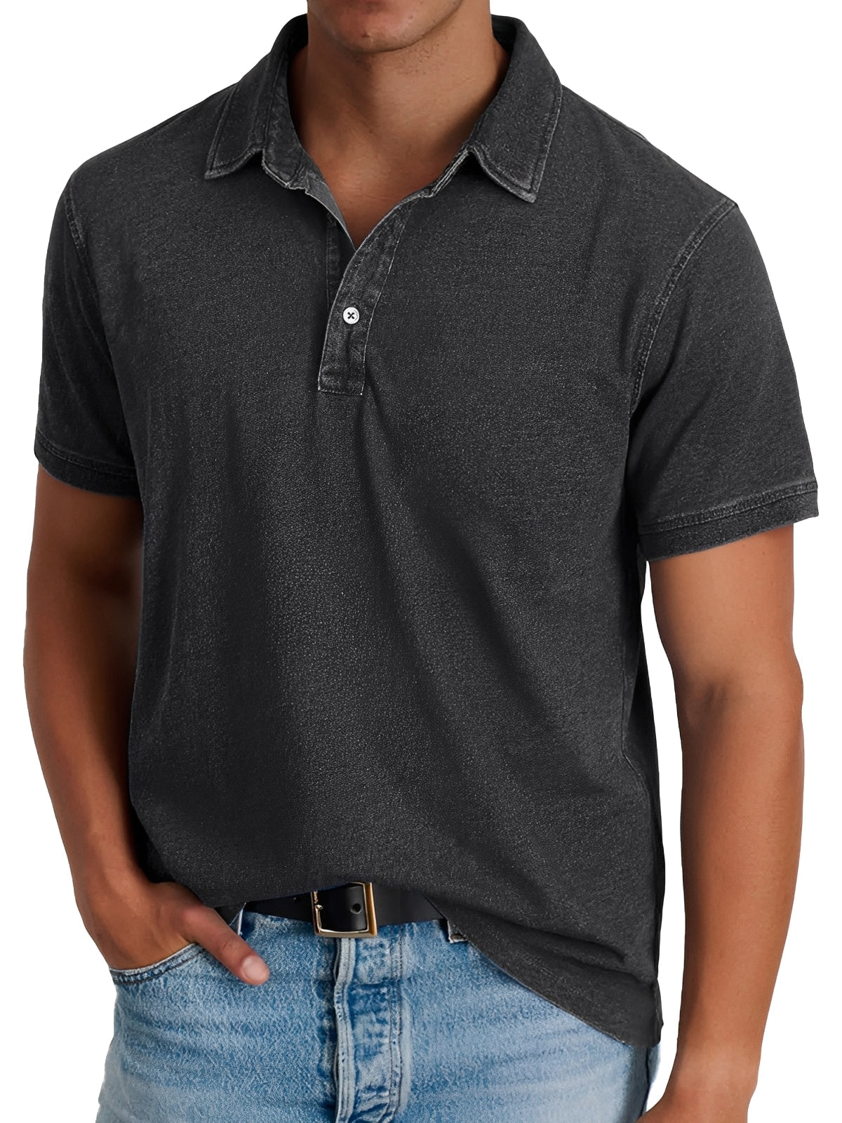 Darrell - Polo moderno de corte cómodo para hombre