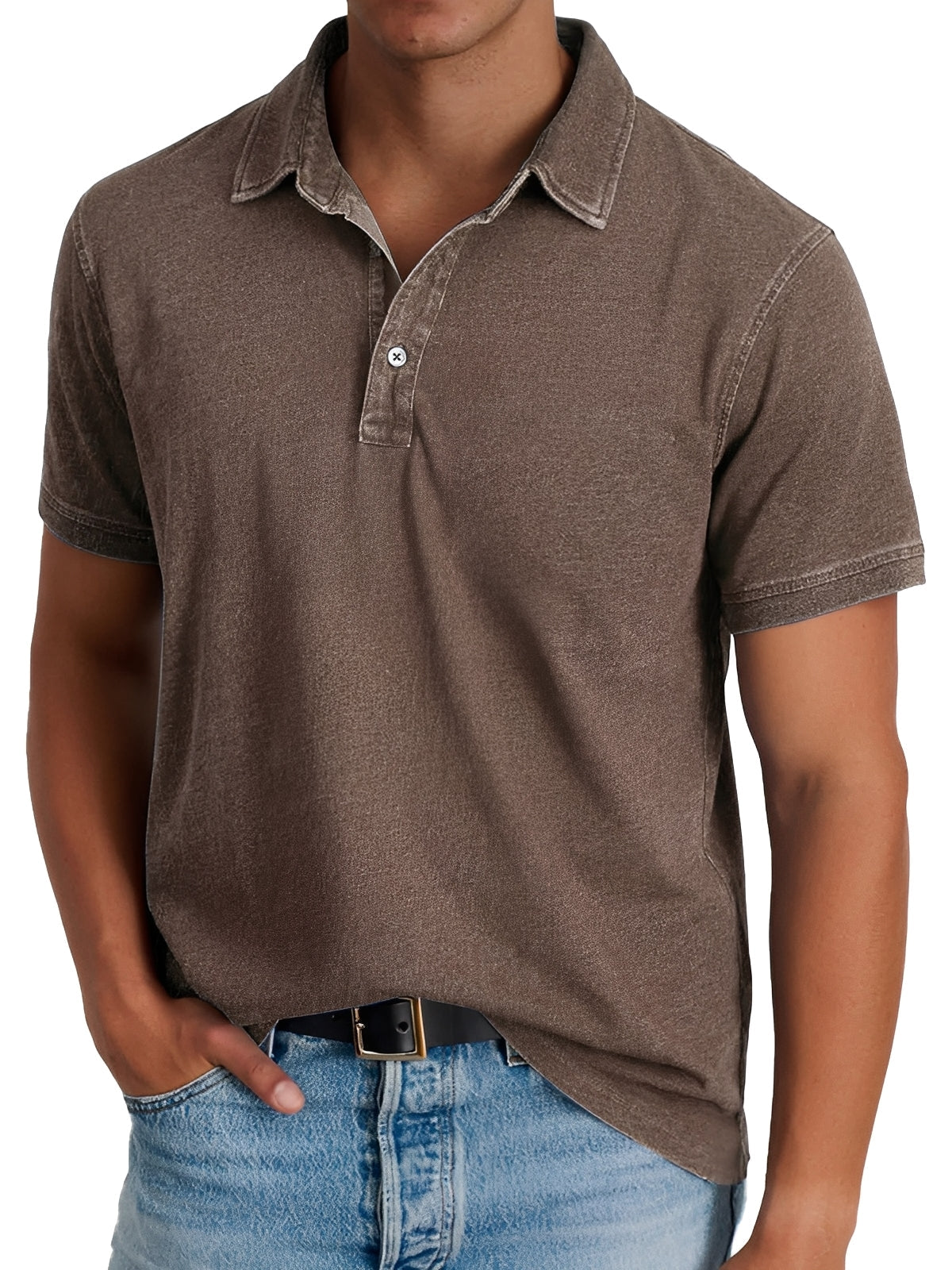 Darrell - Polo moderno de corte cómodo para hombre