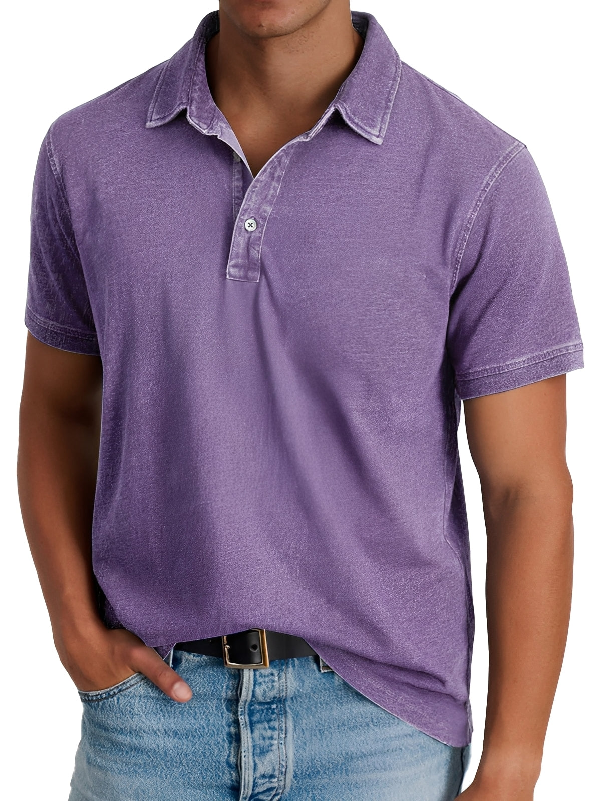 Darrell - Polo moderno de corte cómodo para hombre