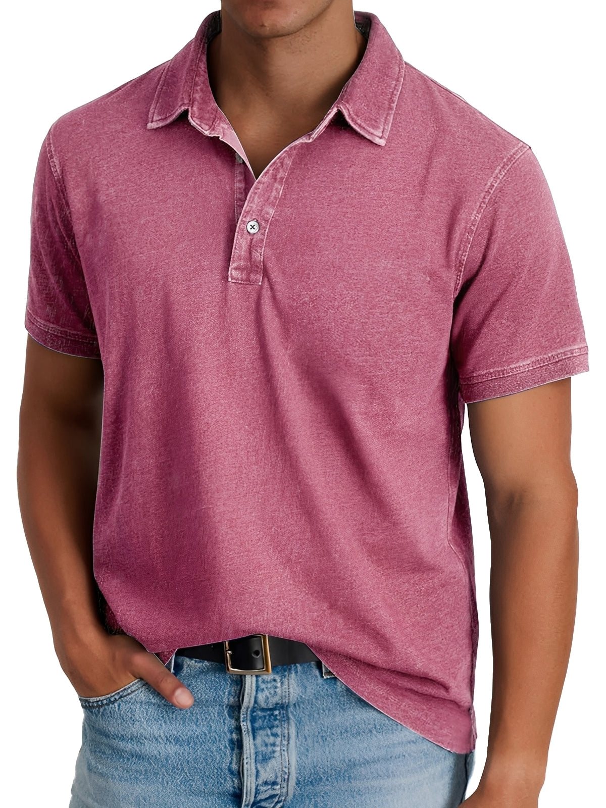 Darrell - Polo moderno de corte cómodo para hombre