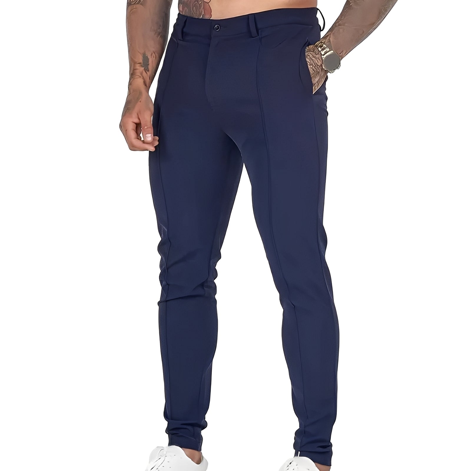 Stuart - pantalones casuales de corte slim-fit para hombres