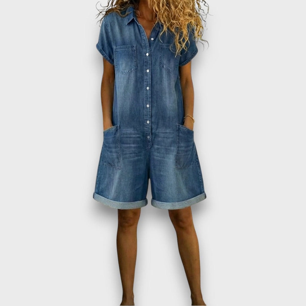 PV07 -  Shorts Vintage con Efecto Denim