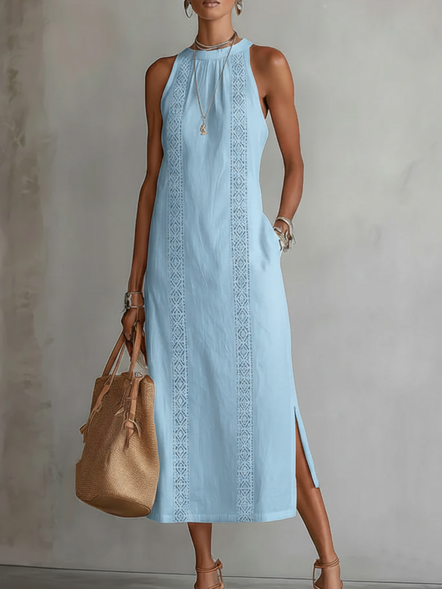 Zahara - Vestido midi elegante con cuello
