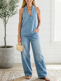 PV21 - Conjunto Gemelar de Denim con Efecto Vintage Lavado Suave