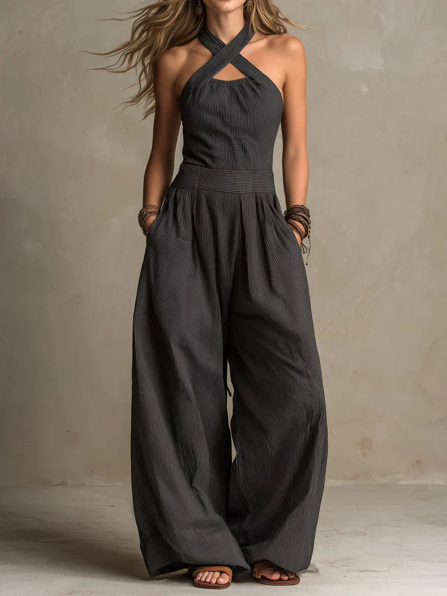 Ernestina - Mono Largo Fluido con Escote Halter