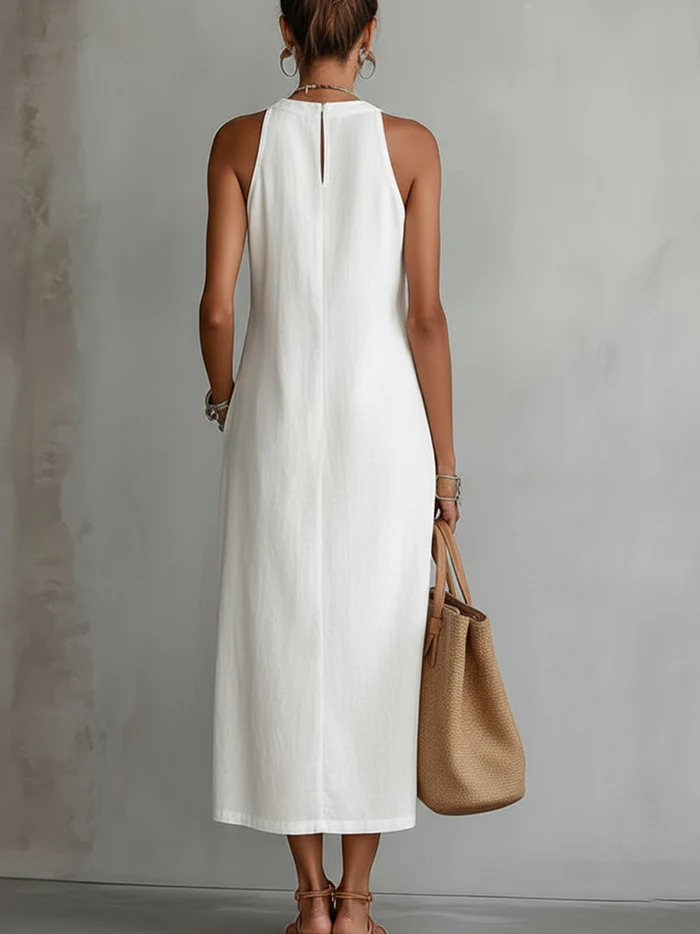 Zahara - Vestido midi elegante con cuello