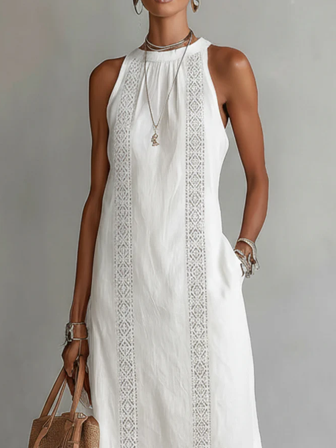 Zahara - Vestido midi elegante con cuello