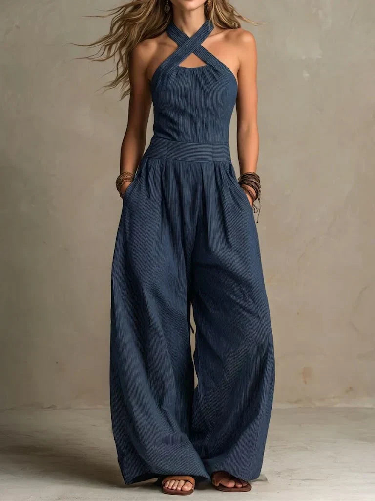 Nuria - Elegante mono con escote cruzado