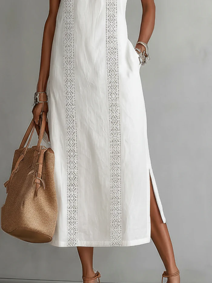 Zahara - Vestido midi elegante con cuello