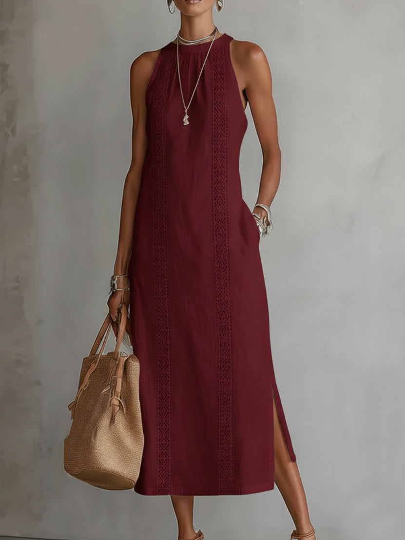 Zahara - Vestido midi elegante con cuello