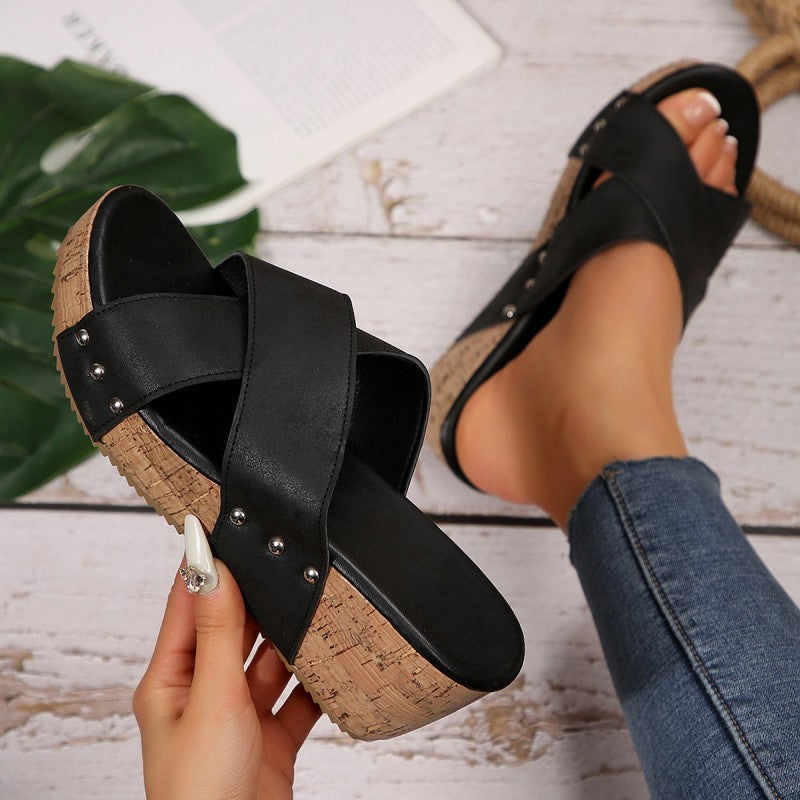 Herminia - Sandalias de Cuña Estilo Boho