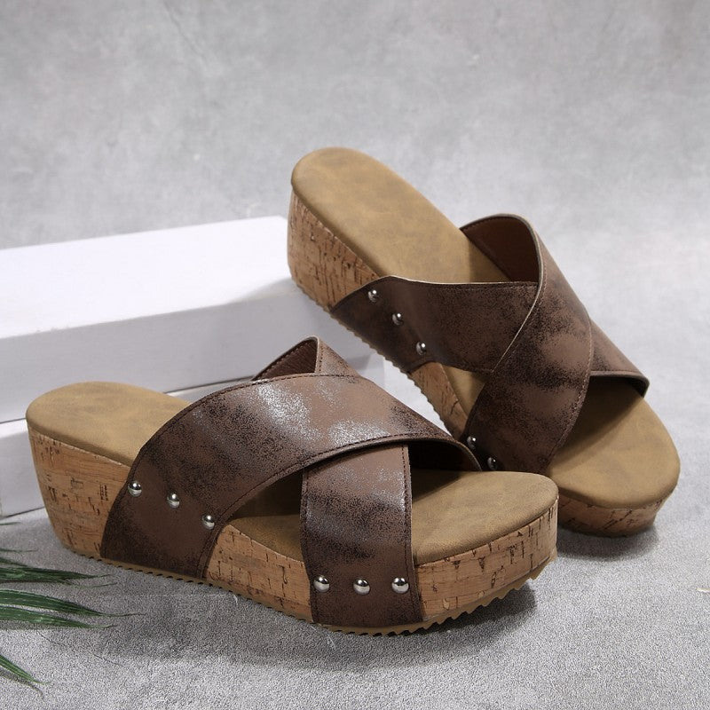 Herminia - Sandalias de Cuña Estilo Boho