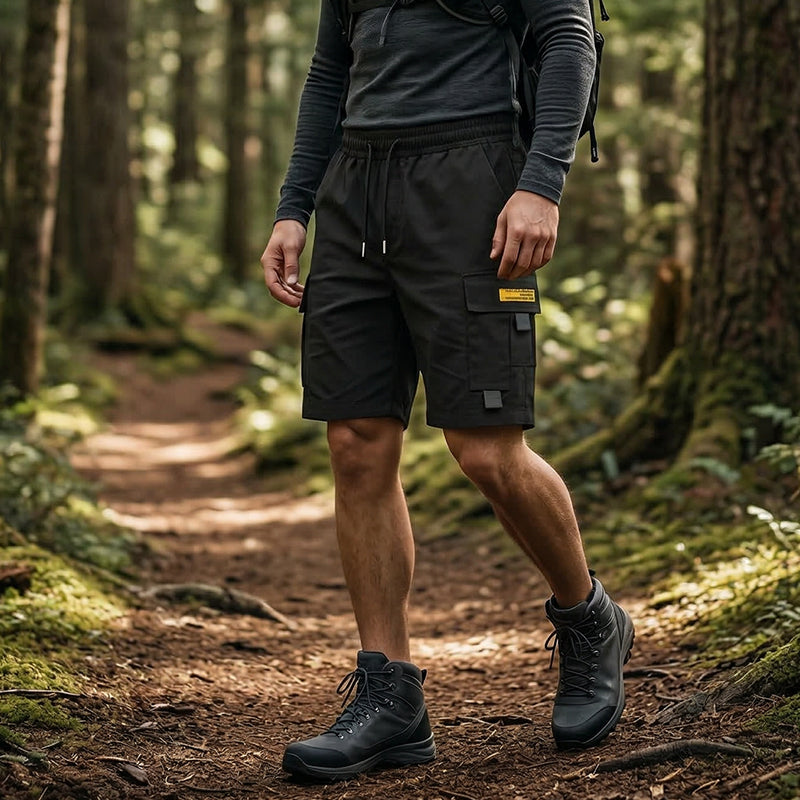 Matias -Shorts cargo casual para hombre con cordón – bolsillos multifuncionales prácticos, costuras reforzadas y corte holgado