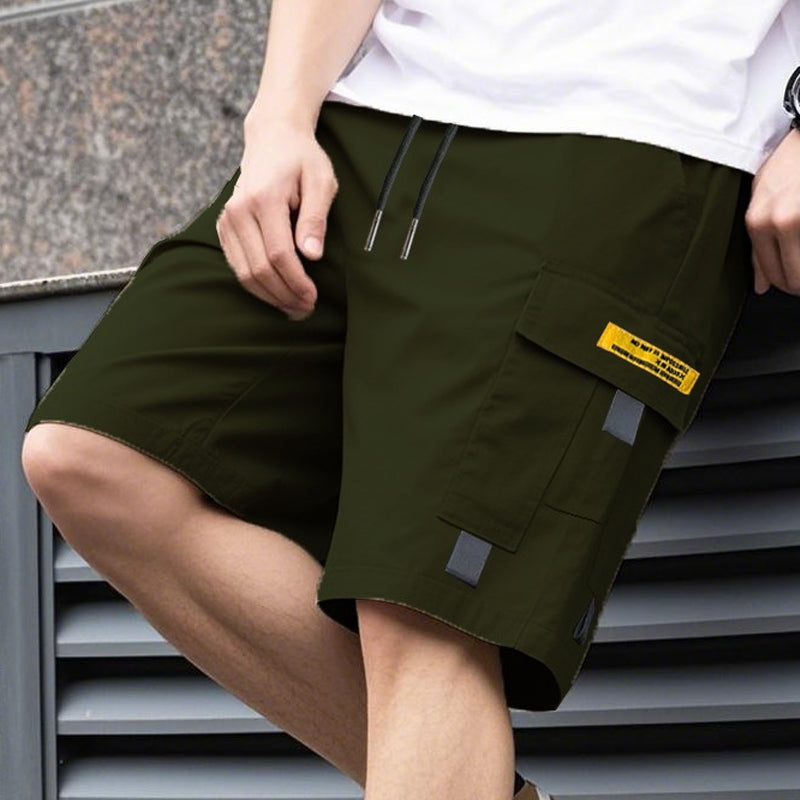 Matias -Shorts cargo casual para hombre con cordón – bolsillos multifuncionales prácticos, costuras reforzadas y corte holgado
