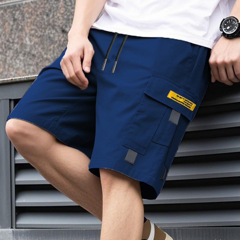 Matias -Shorts cargo casual para hombre con cordón – bolsillos multifuncionales prácticos, costuras reforzadas y corte holgado