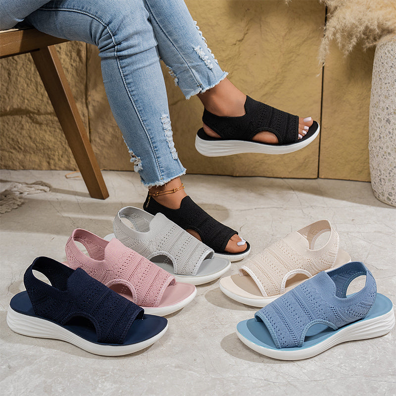 Elva - Sandalias de Mujer con Plataforma, Confeccionadas en un Material Transpirable