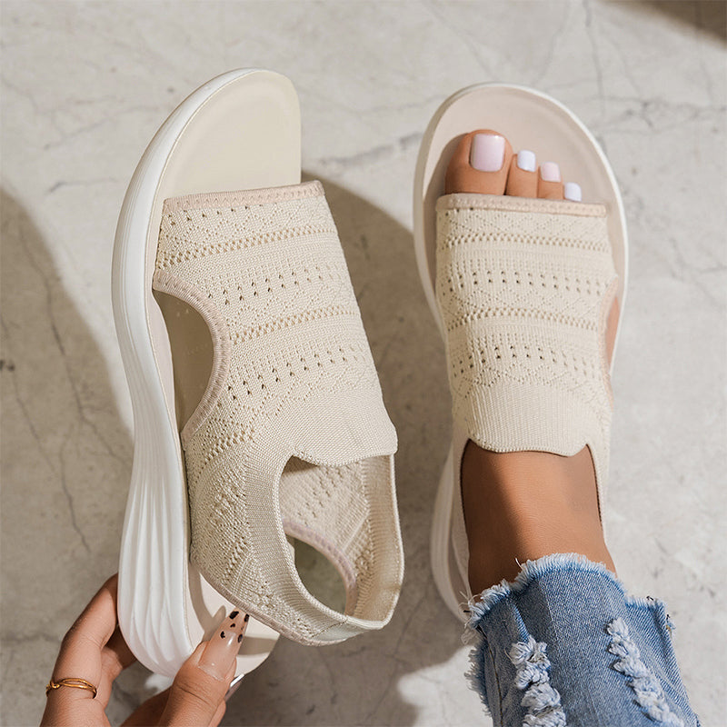Elva - Sandalias de Mujer con Plataforma, Confeccionadas en un Material Transpirable