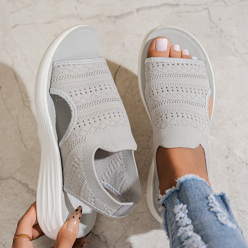 Elva - Sandalias de Mujer con Plataforma, Confeccionadas en un Material Transpirable