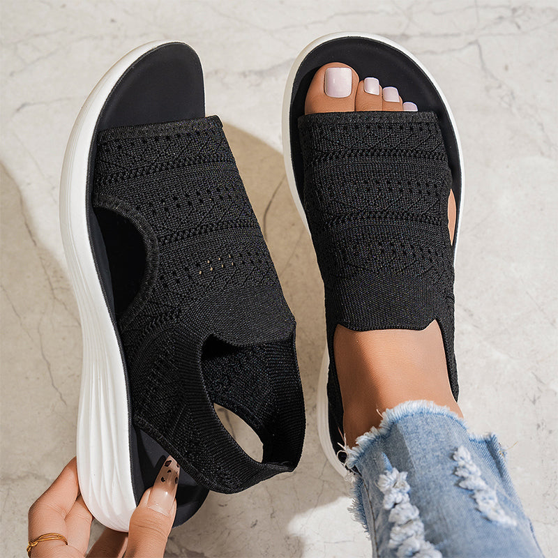 Elva - Sandalias de Mujer con Plataforma, Confeccionadas en un Material Transpirable