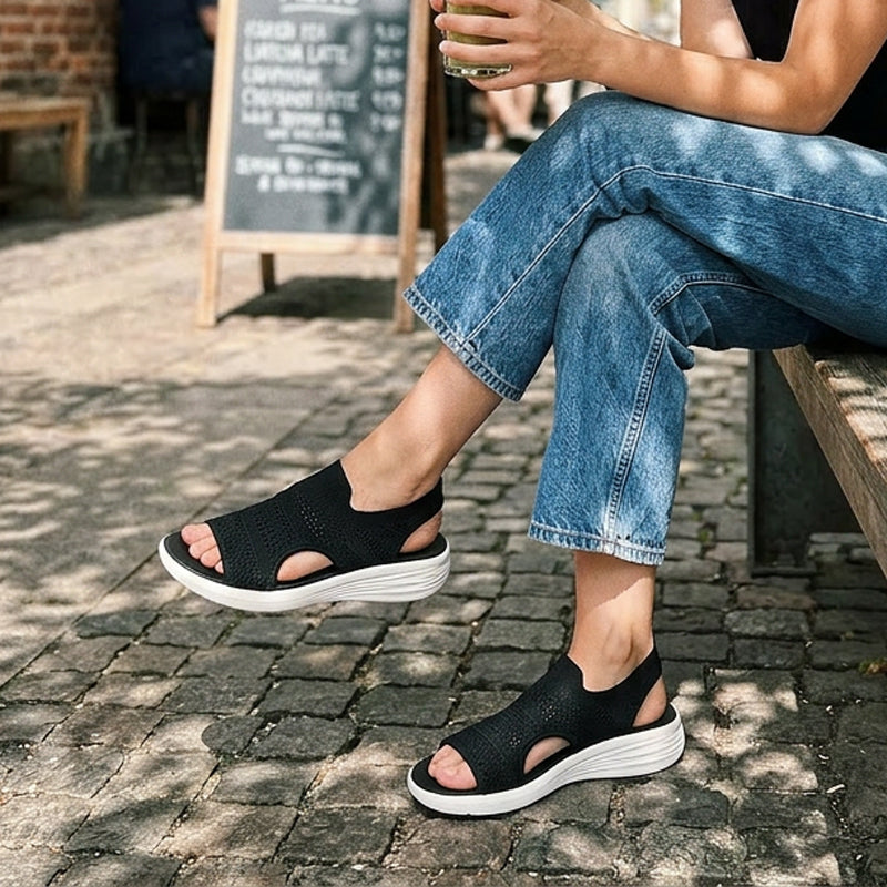 Elva - Sandalias de Mujer con Plataforma, Confeccionadas en un Material Transpirable