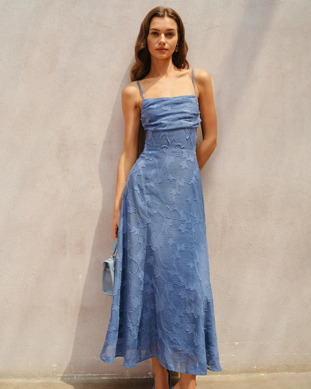 Aitana - Vestido largo estampado floral en forma de cruz